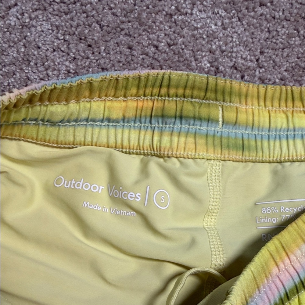 Outdoor Voices Yellow and Mint Striped Athletic Mini Skirt‎ - Picture 5 of 6